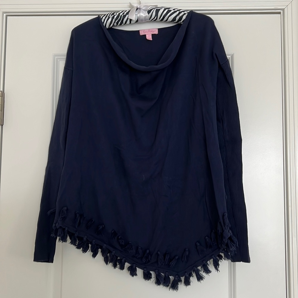 Lilly Pulitzer fringed cotton sweater size s